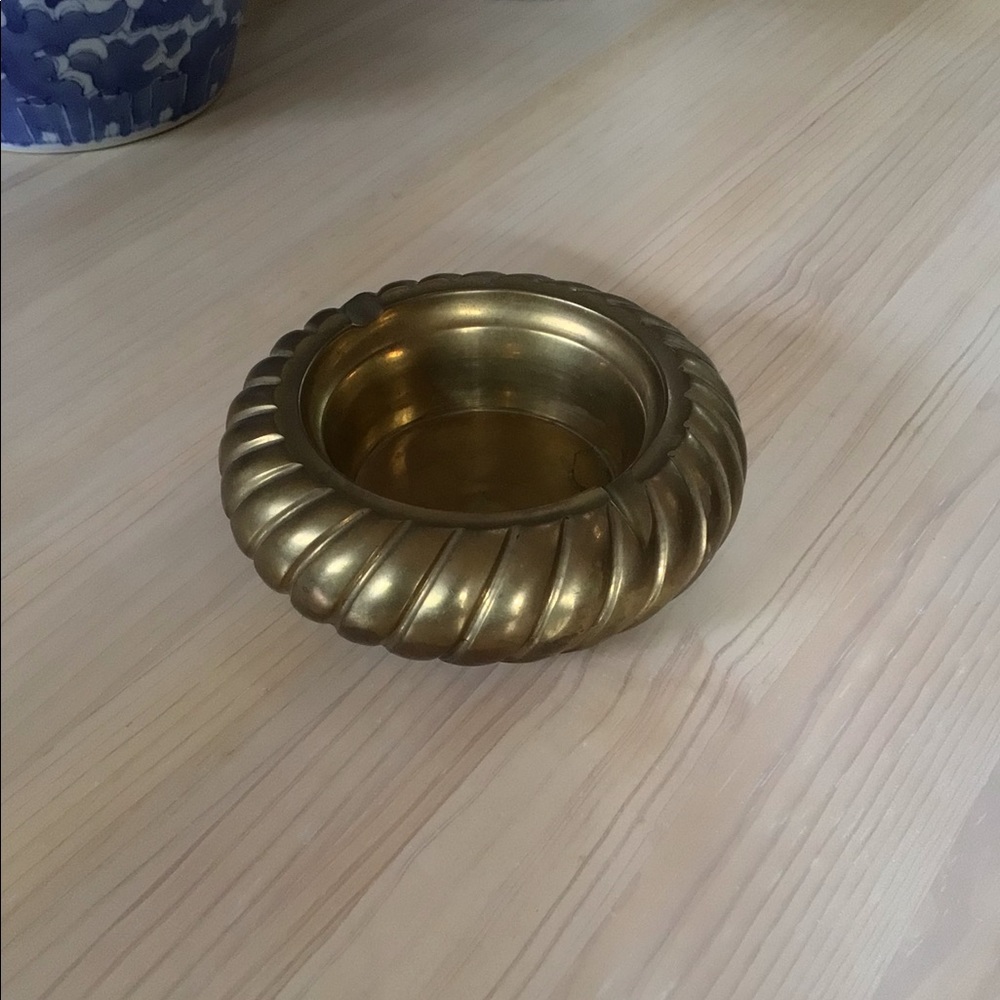 Vintage Brass Ashtray Trinket Dish Decorative Heavy
